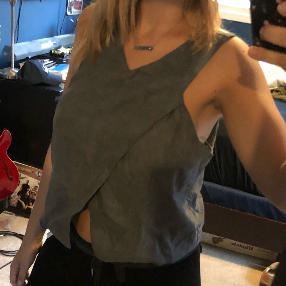 Faux suede top